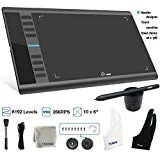 Graphics Tablet M708 UGEE 10 x 6 inch Large Active Area Drawing Tablet with 8 Hot Keys, 8192 Levels Pen, UGEE M708 Graphic Tablets for Paint, Digital Art Creation Sketch