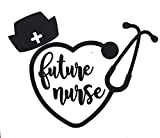 Custom Future Nurse Stethoscope Vinyl Decal - Nursing Student Bumper Sticker, for Tumblers, Laptops, Car Windows - Nursing Hat Sticker - Pick Size and Color