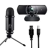Victure 1080P Webcam and USB Microphone Live Streaming Kit, Plug and Play, Recording for PC Desktop Laptop MAC
