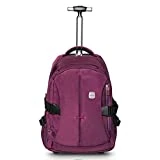 SKYMOVE 19 inches Wheeled Rolling Backpack for Adults and School Students Laptop Books Travel Backpack Bag, Purple