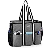 Trunab Nurse Bag and Tote for Work with Padded Laptop Sleeve, Nursing Bag with Multiple Pockets for Hospice Visit, Home Health Care, Nursing Students, Grey, Bag Only