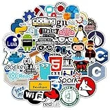 50 Pcs Developer Programming Stickers, Vinyl Waterproof Coders, Engineers, Internet Software Graffiti Stickers for Laptop, Phone, Water Bottle, Skateboard