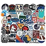 Developer Programming Stickers, Internet Software Stickers, Programmers Sticker Pack (50pcs), Waterproof Vinyl Sticker for Water Bottle, Mug, Luggage, Laptop, Engineers, Hackers, Geeks, Coders